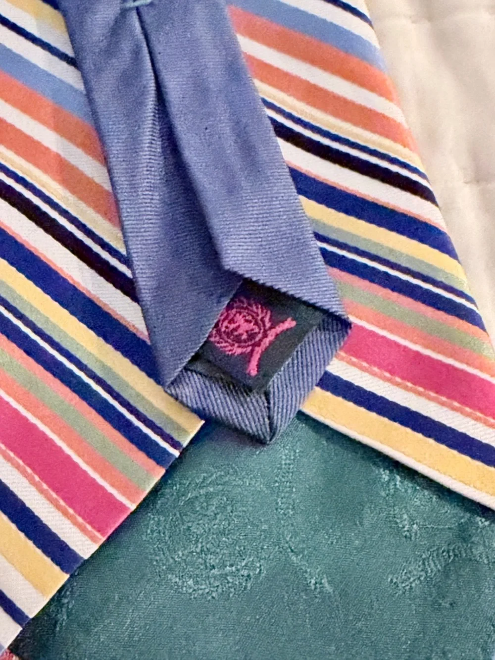 5 for $15 🌸 TOMMY HILFIGER | Multicolor Stripe 100% Silk Tie for Men